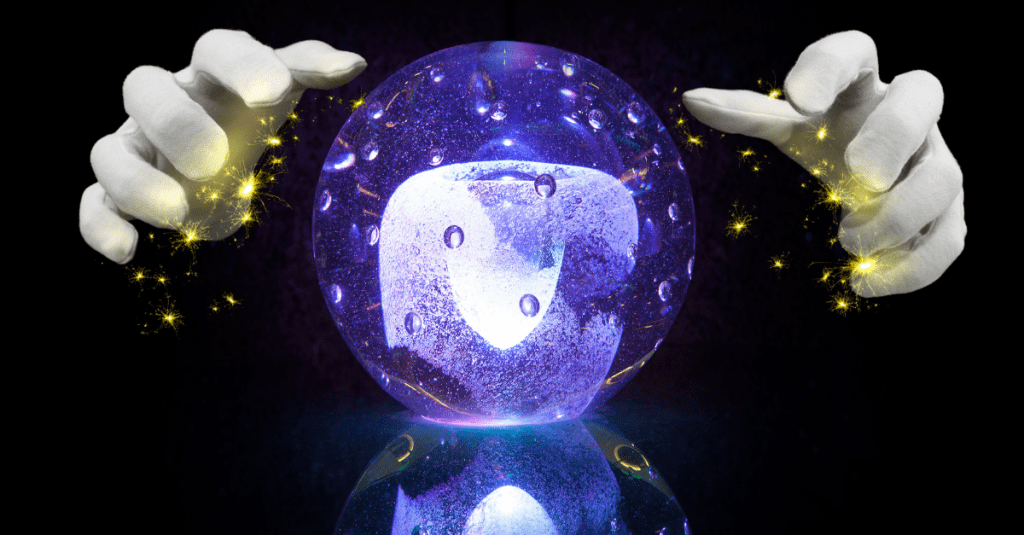 magician's hands around a magic globe